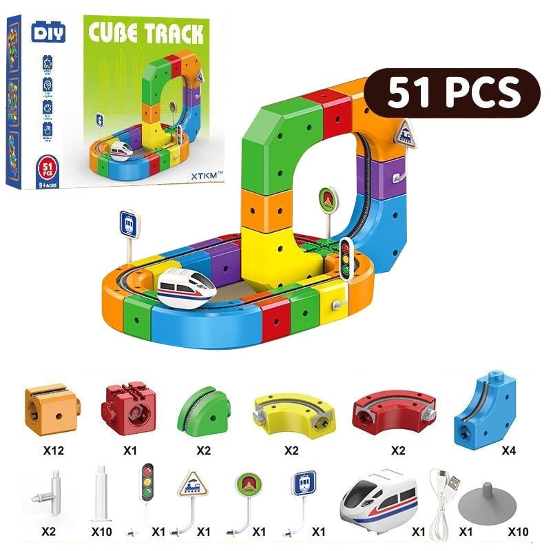 3D Stem Electric Train Set - 51PCS